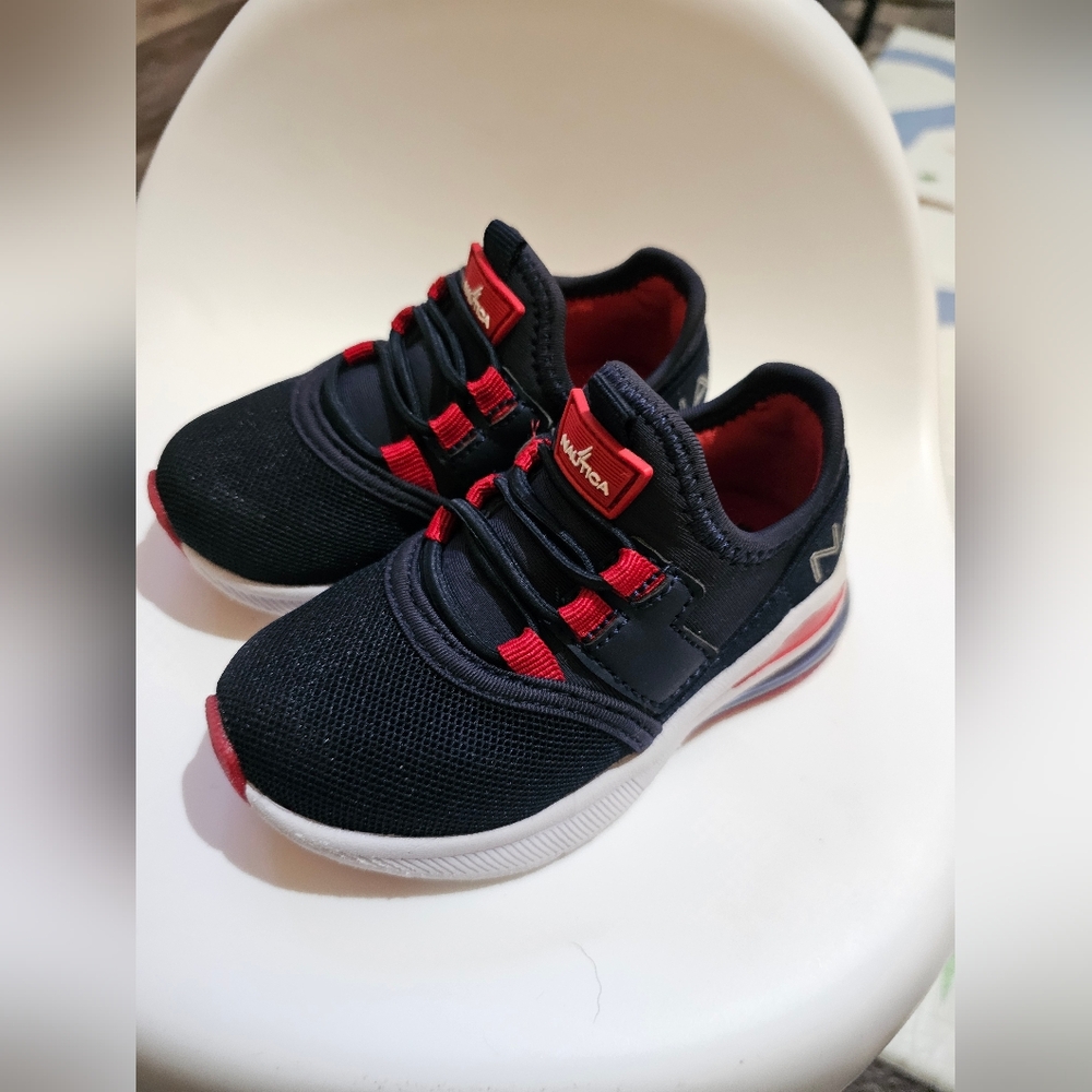 Nautica Kids Blue Red Sneakers Athletic Lace-Up Tennis Running Shoes Size 6